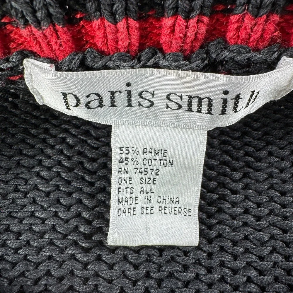 Vintage Paris Smith Sweater Ramie OSFA Heavy Knit Plaid‎ Scotch Floral Boho